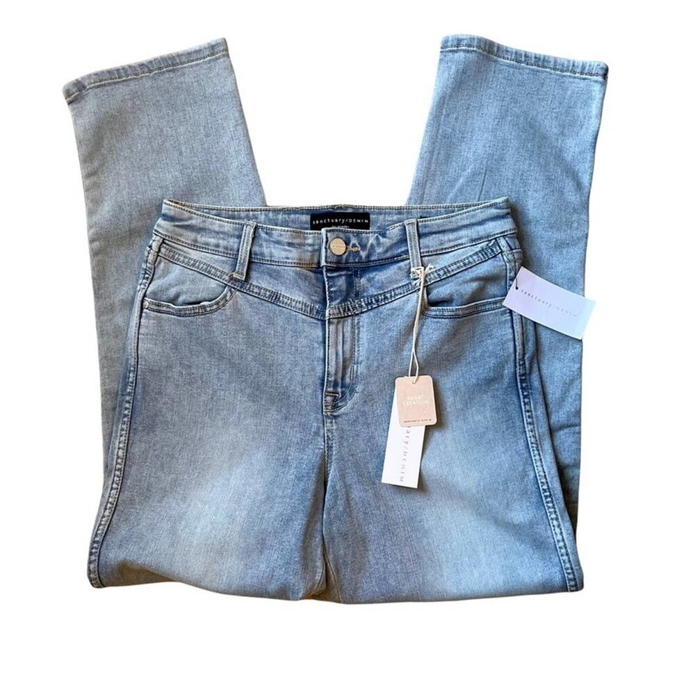 Sanctuary Modern Straight High Rise Crop Yoke Jeans NWT Size 28‎